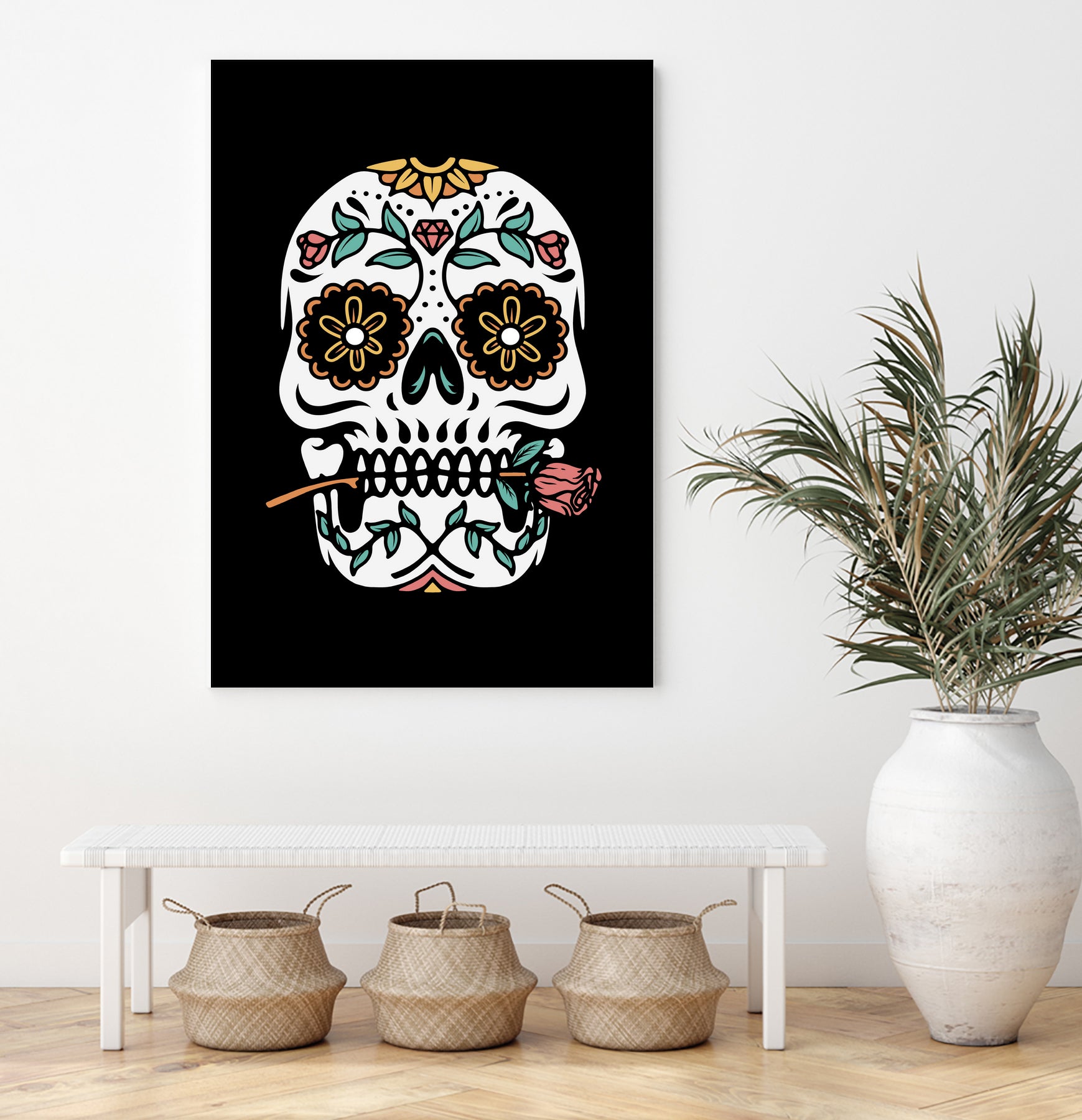 Mexican Skull by Afif Quilimo on GIANT ART - black digital drawing