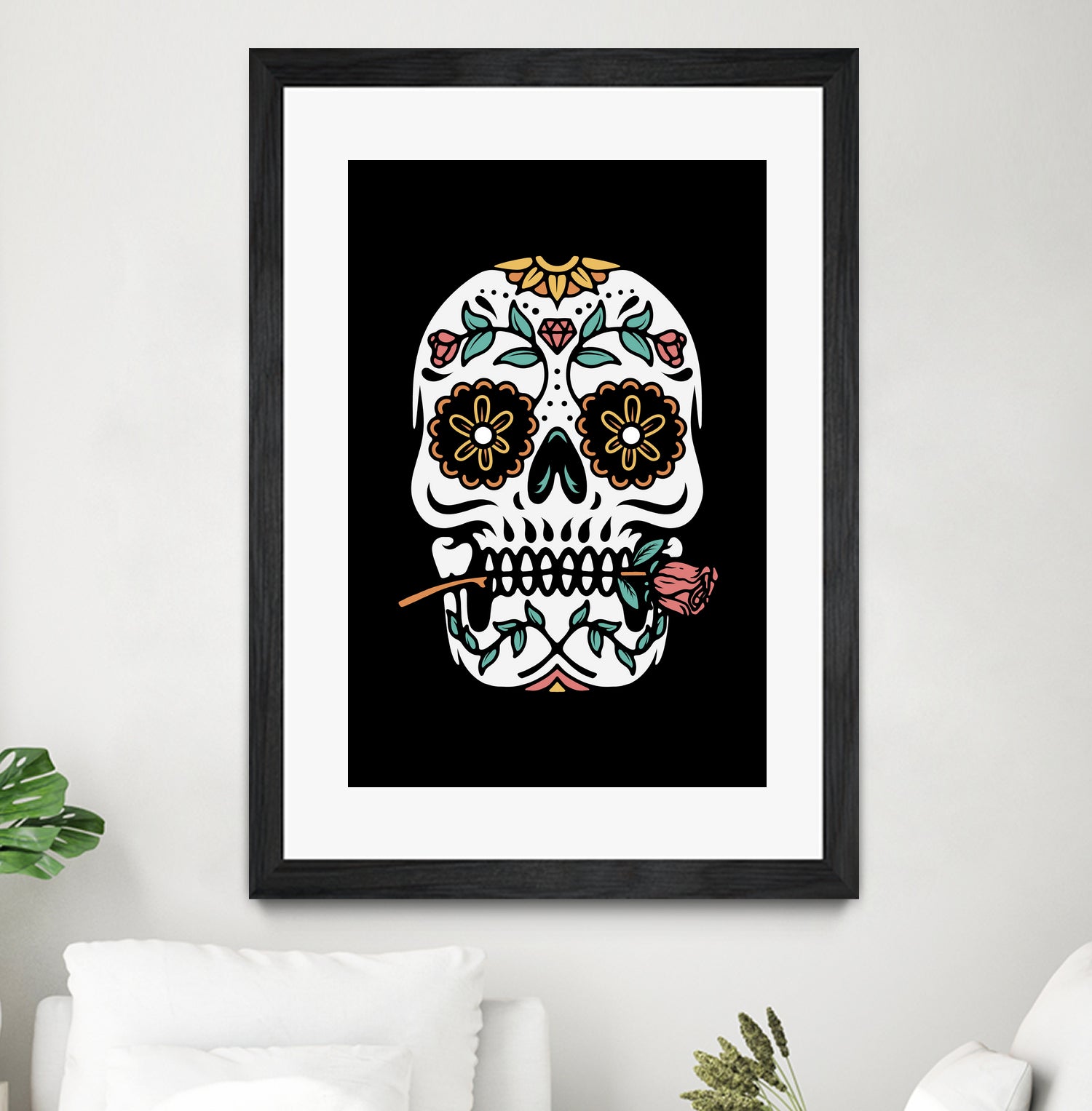 Mexican Skull by Afif Quilimo on GIANT ART - black digital drawing