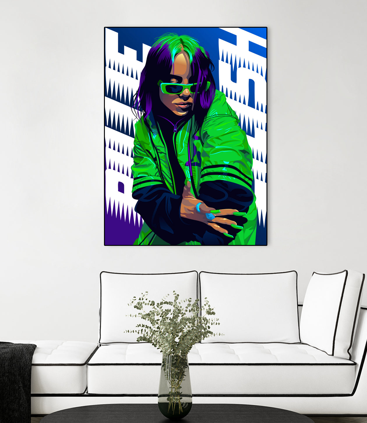 Billie Green Eilish by Laksana Ardie on GIANT ART - green digital painting