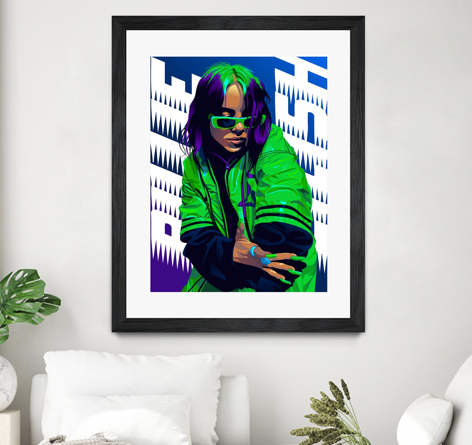 Billie Green Eilish by Laksana Ardie on GIANT ART - green digital painting