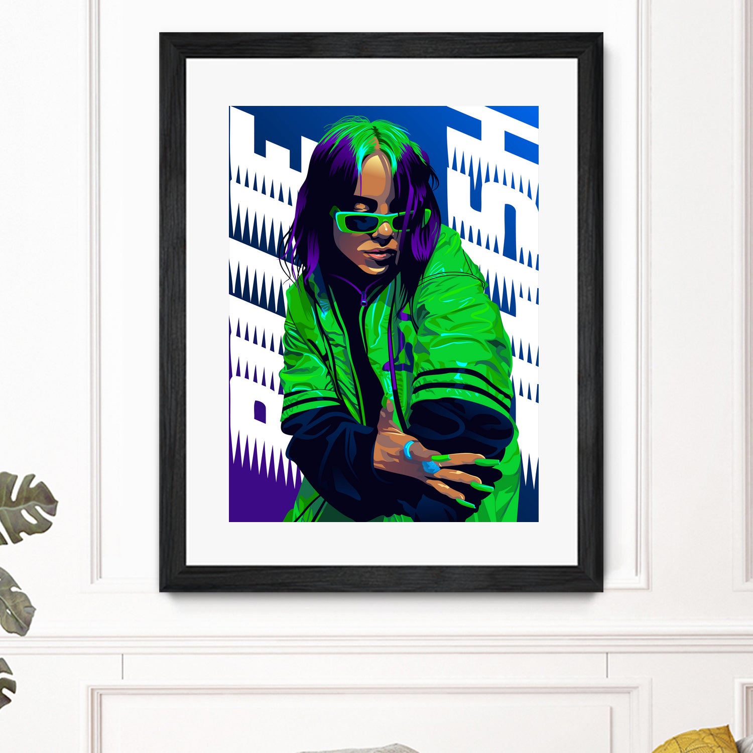 Billie Green Eilish by Laksana Ardie on GIANT ART - green digital painting