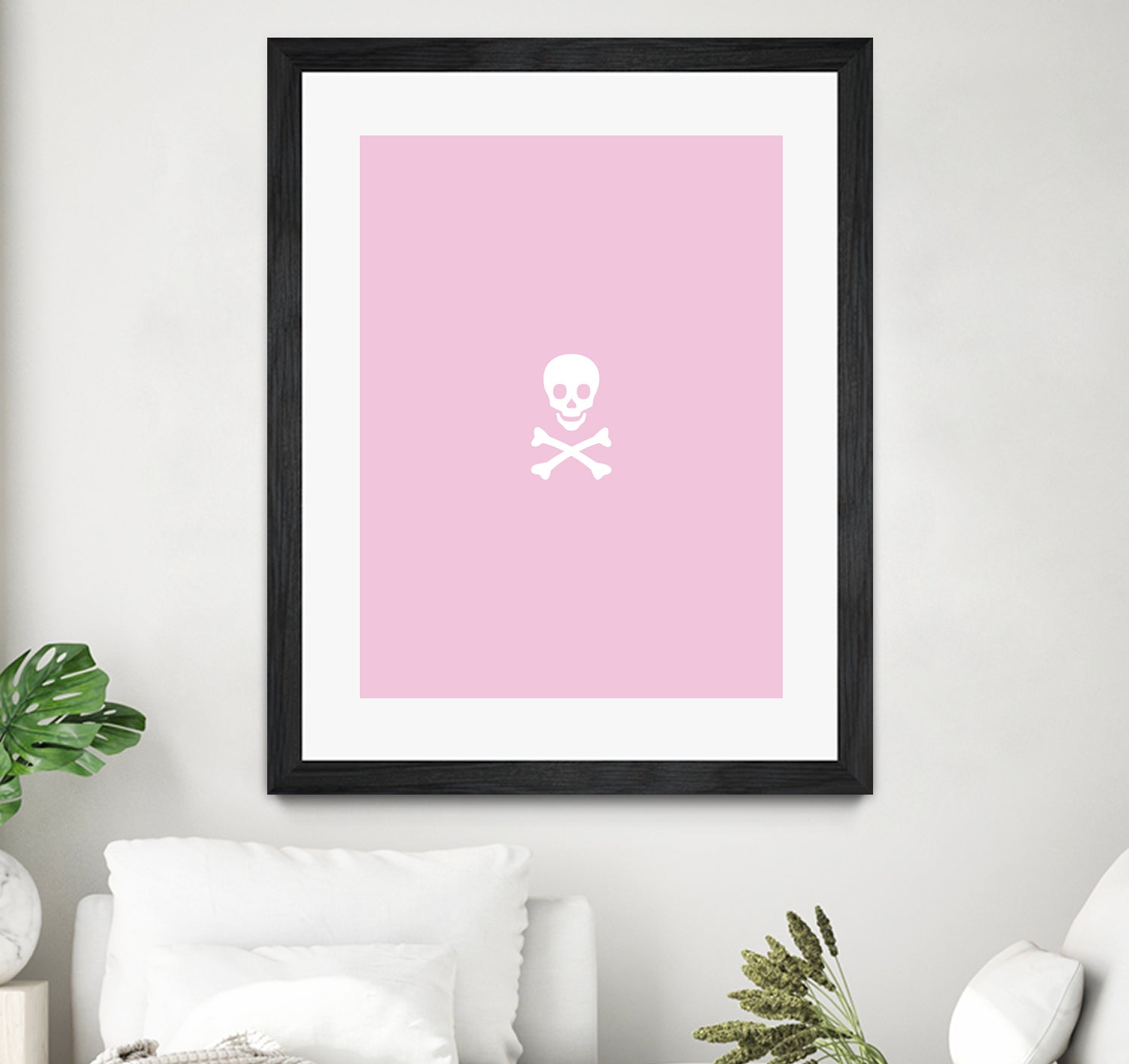 SKULL - LIGHT PINK & WHITE by Alexander Tonetti on GIANT ART - pink digital drawing