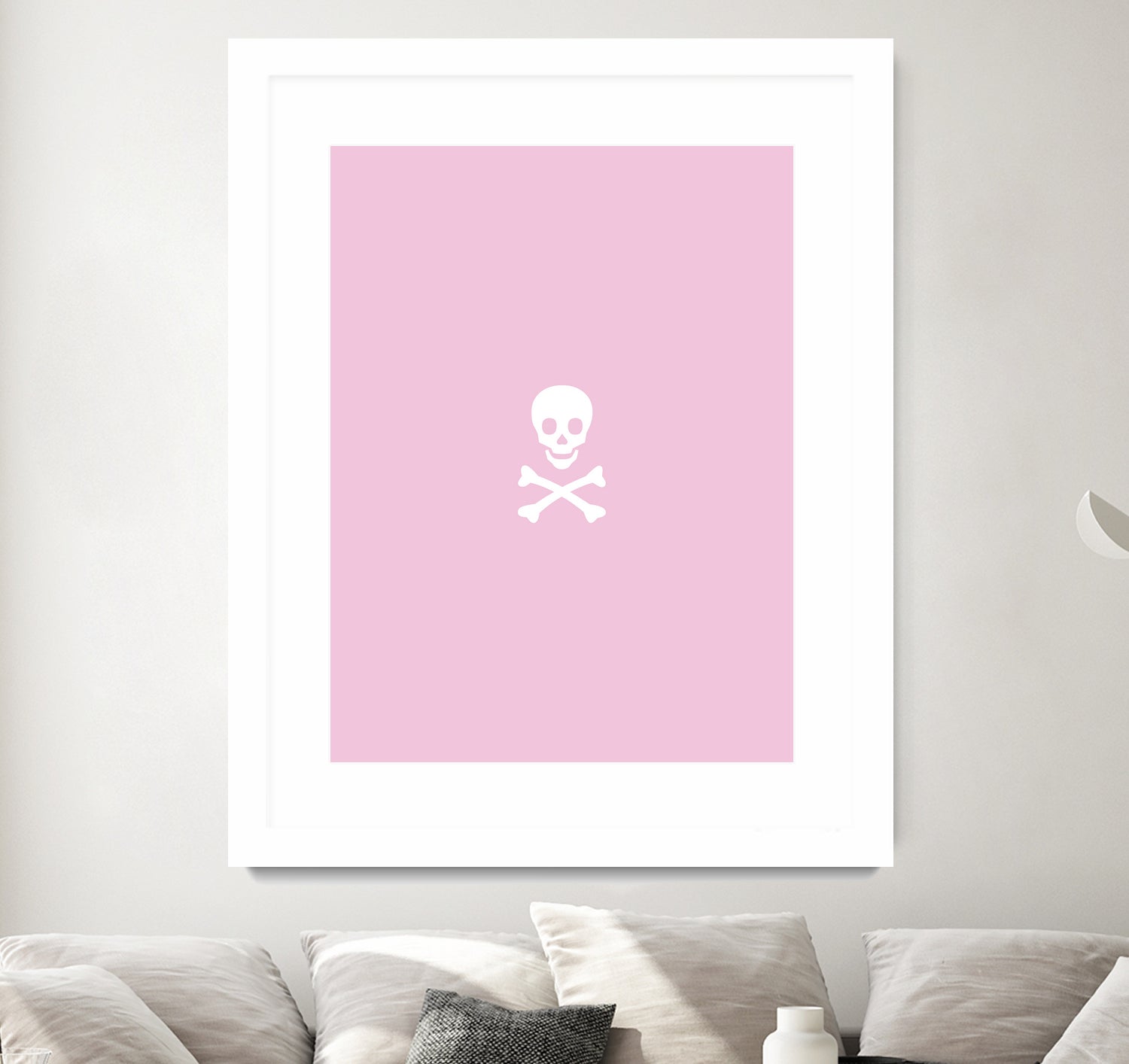 SKULL - LIGHT PINK & WHITE by Alexander Tonetti on GIANT ART - pink digital drawing