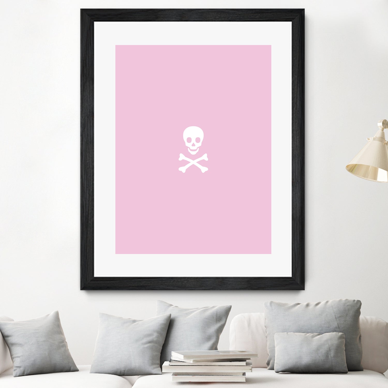 SKULL - LIGHT PINK & WHITE by Alexander Tonetti on GIANT ART - pink digital drawing