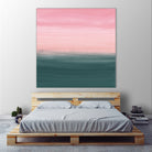 Touching Teal Pink Watercolor Abstract #1 #painting by Anita & Bella Jantz on GIANT ART - pink digital painting