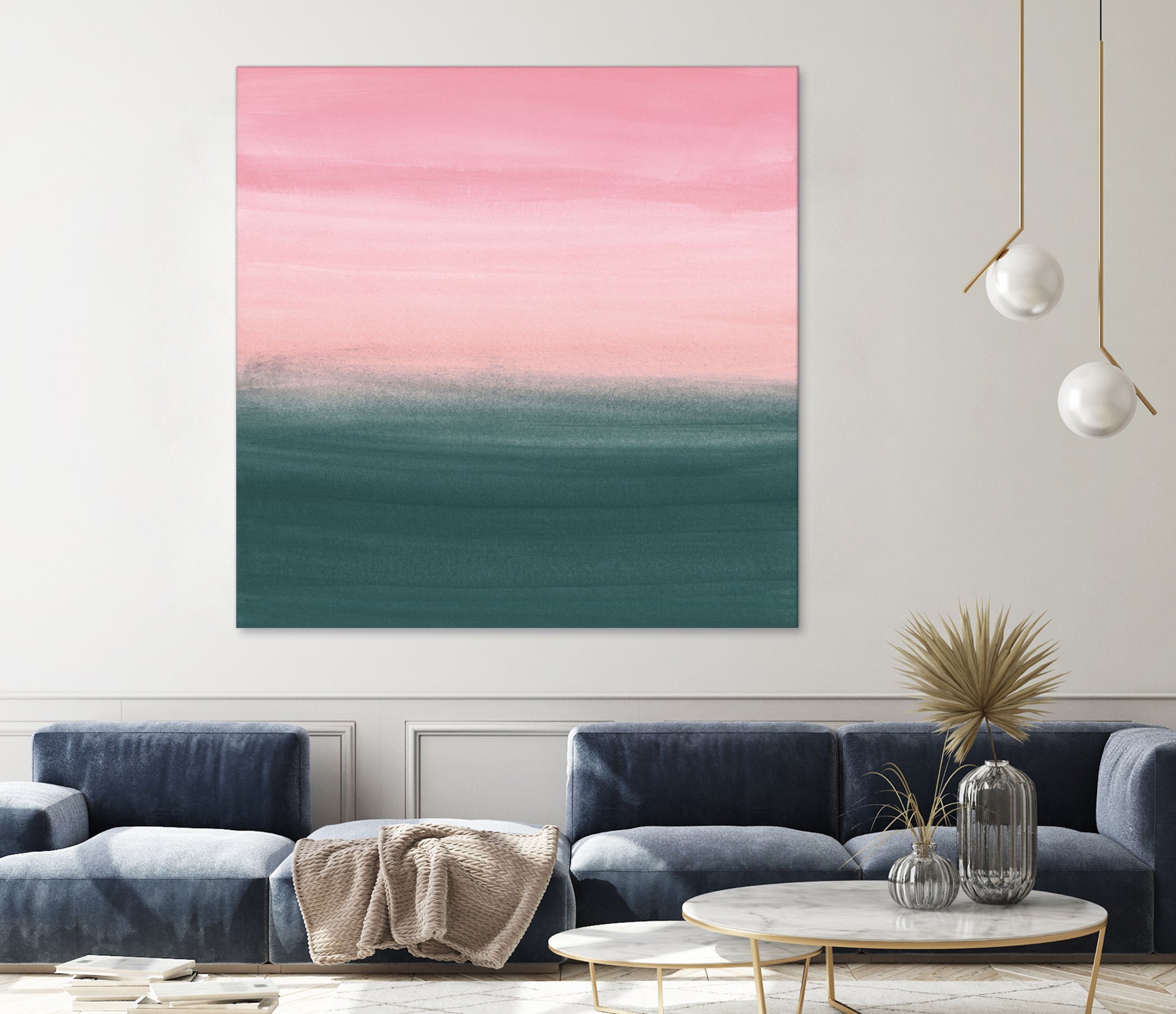 Touching Teal Pink Watercolor Abstract #1 #painting by Anita & Bella Jantz on GIANT ART - pink digital painting