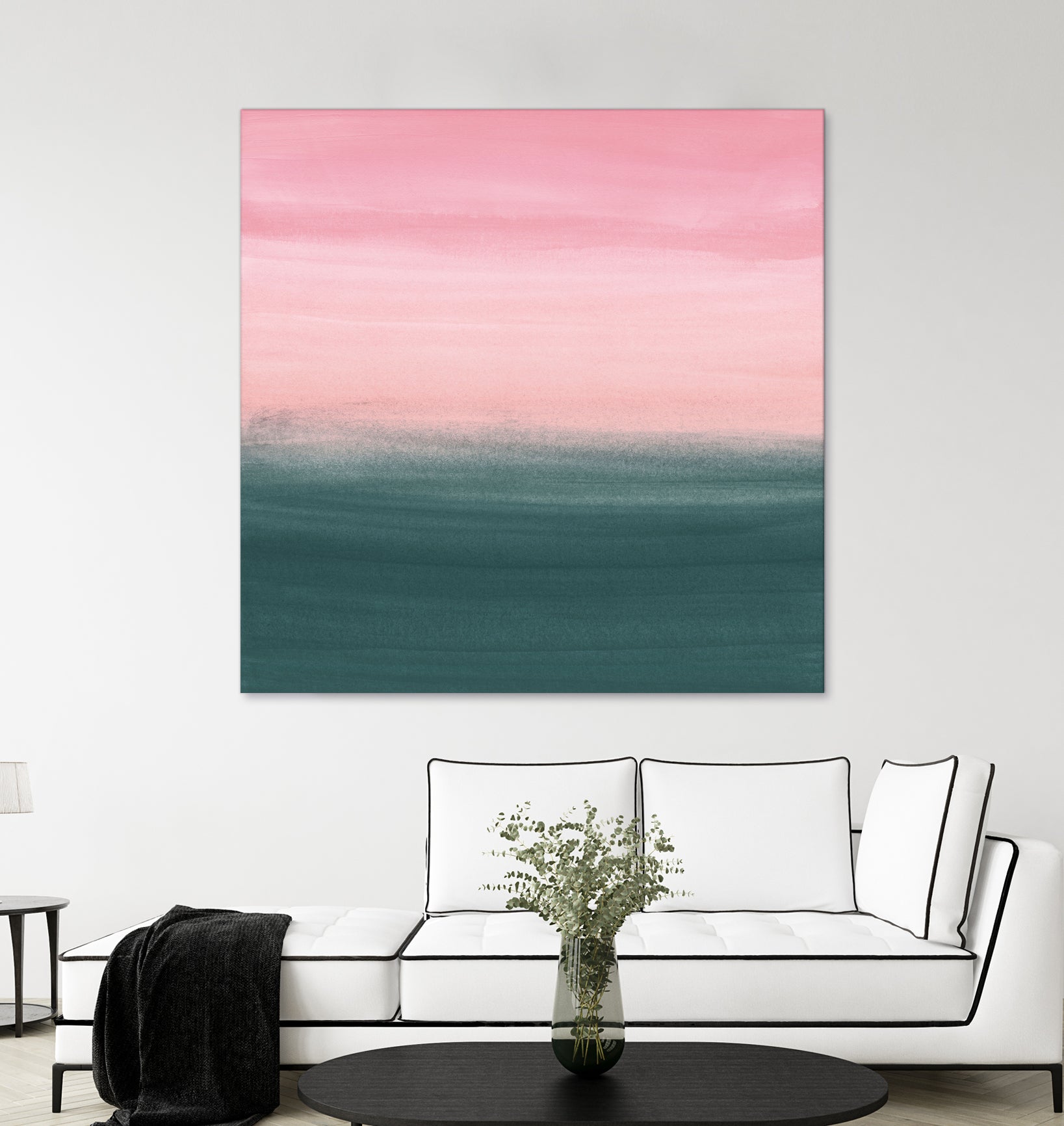 Touching Teal Pink Watercolor Abstract #1 #painting by Anita & Bella Jantz on GIANT ART - pink digital painting