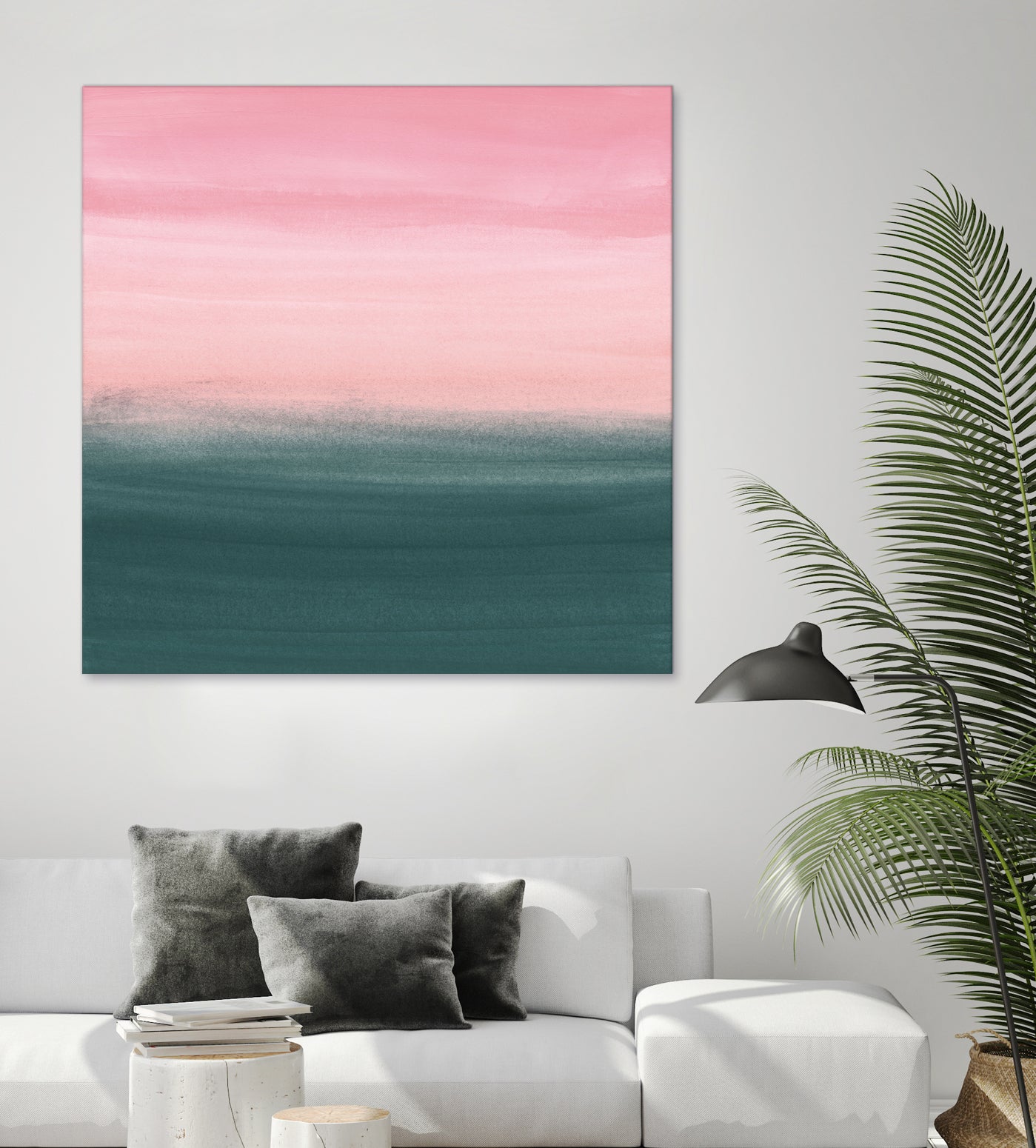 Touching Teal Pink Watercolor Abstract #1 #painting by Anita & Bella Jantz on GIANT ART - pink digital painting