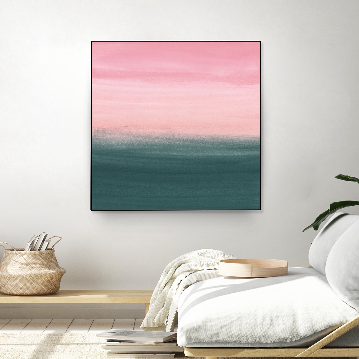 Touching Teal Pink Watercolor Abstract #1 #painting by Anita & Bella Jantz on GIANT ART - pink digital painting