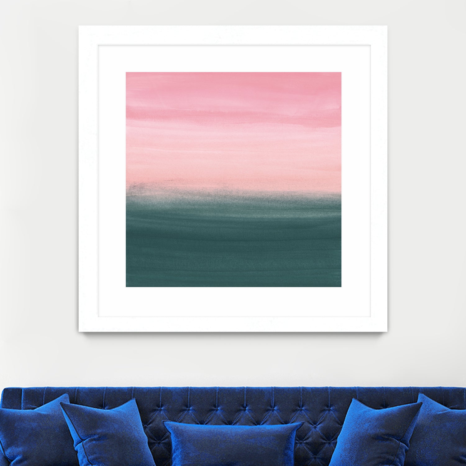 Touching Teal Pink Watercolor Abstract #1 #painting by Anita & Bella Jantz on GIANT ART - pink digital painting