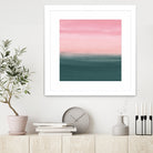 Touching Teal Pink Watercolor Abstract #1 #painting by Anita & Bella Jantz on GIANT ART - pink digital painting