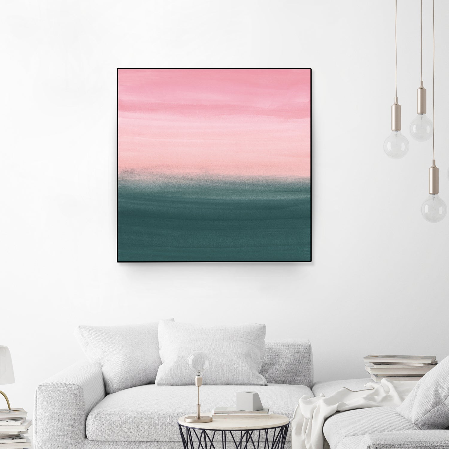 Touching Teal Pink Watercolor Abstract #1 #painting by Anita & Bella Jantz on GIANT ART - pink digital painting