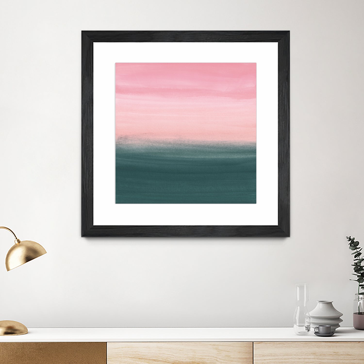 Touching Teal Pink Watercolor Abstract #1 #painting by Anita & Bella Jantz on GIANT ART - pink digital painting