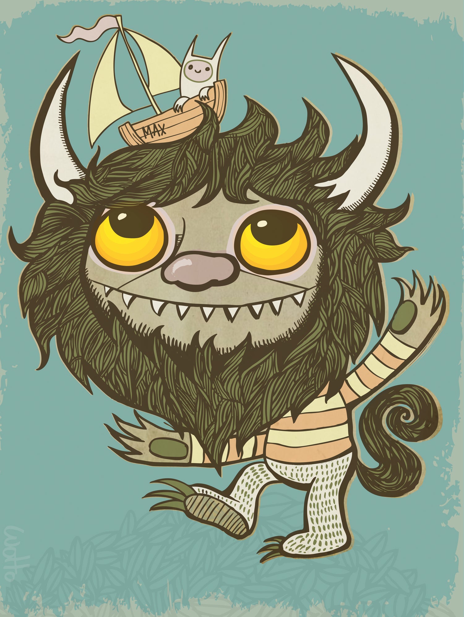 An Ode To Wild Things by Craig Watkins on GIANT ART - blue character design