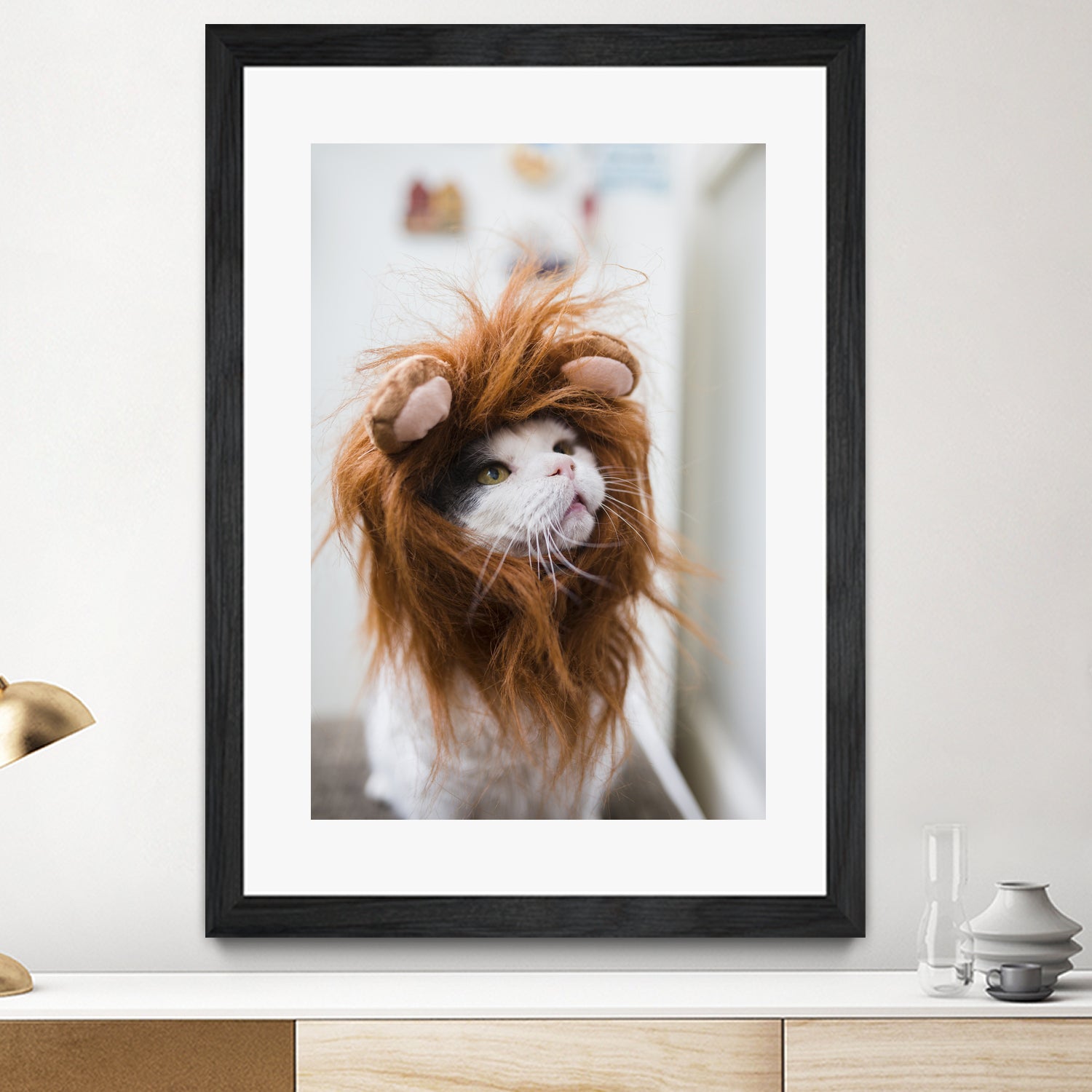 Cat lion by Jovana Rikalo on GIANT ART - orange photo manipulation