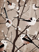 long tailed tits by Katherine Blower on GIANT ART - brown digital painting