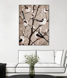 long tailed tits by Katherine Blower on GIANT ART - brown digital painting