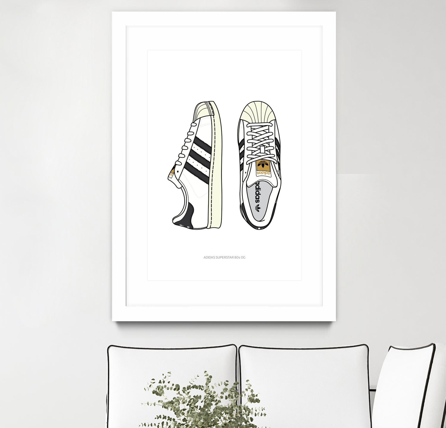 Adidas Superstar80s by Herinson Alvarez on GIANT ART - white digital drawing