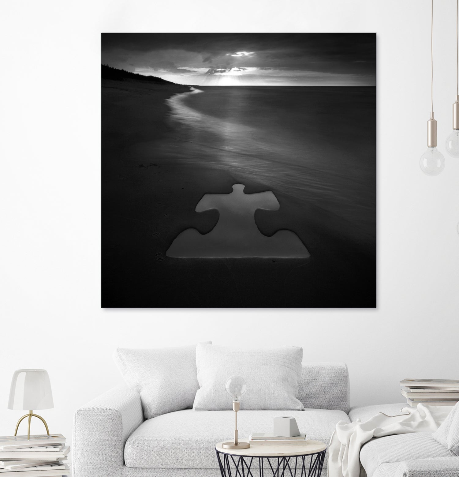 Beach Puzzle by Dariusz Klimczak on GIANT ART - black photo illustration