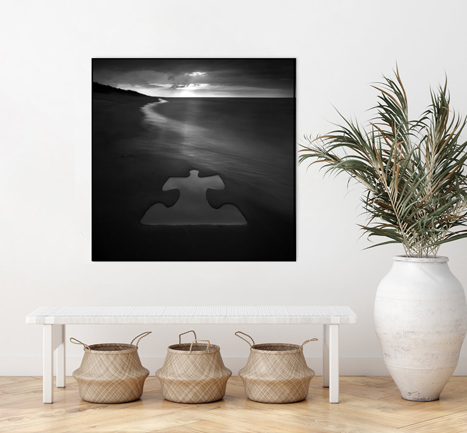 Beach Puzzle by Dariusz Klimczak on GIANT ART - black photo illustration