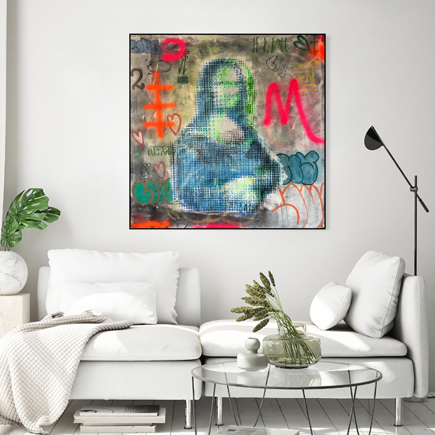 Monalisa graffiti by TULIO ALMEIDA on GIANT ART - gray mixed media