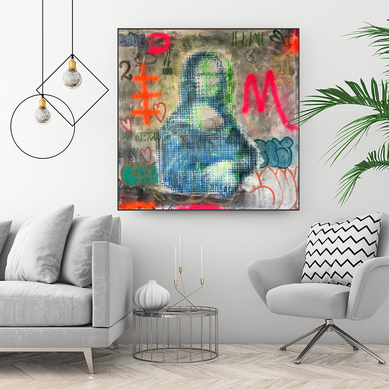 Monalisa graffiti by TULIO ALMEIDA on GIANT ART - gray mixed media