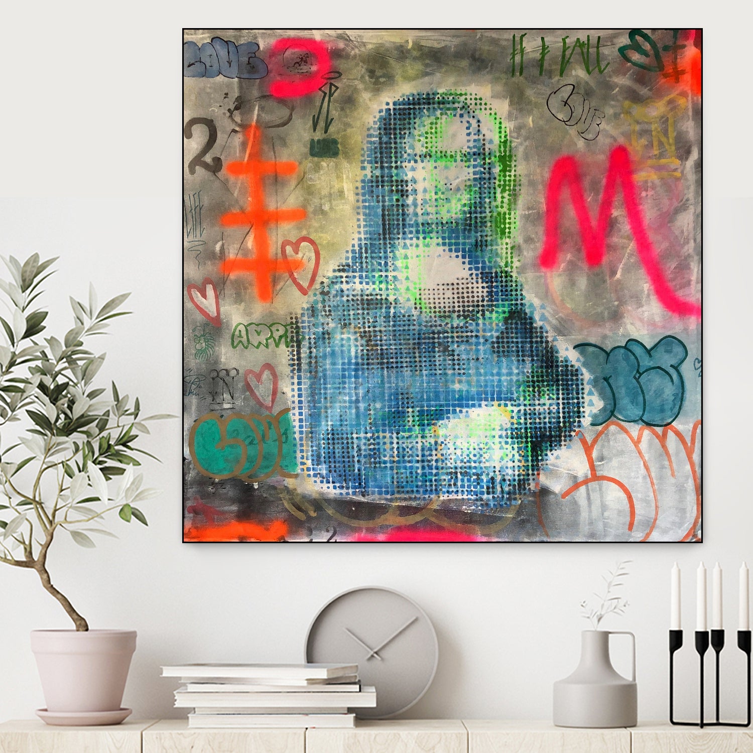 Monalisa graffiti by TULIO ALMEIDA on GIANT ART - gray mixed media