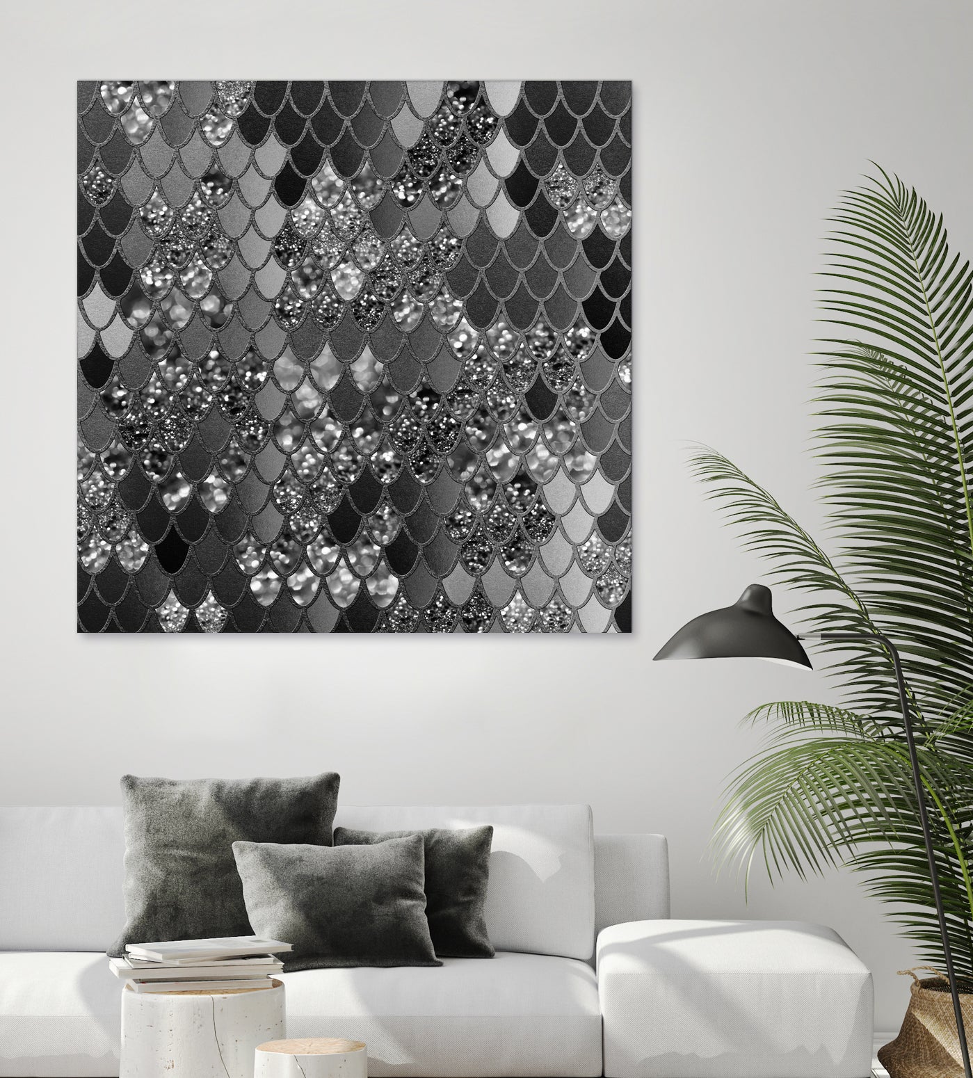 Mermaid Glitter Scales #7 (Faux Glitter) #shiny #decor #art by Anita & Bella Jantz on GIANT ART - gray digital drawing