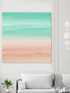 Touching Soft Emerald Beige Watercolor Abstract #1 #painting by Anita & Bella Jantz on GIANT ART - green digital painting