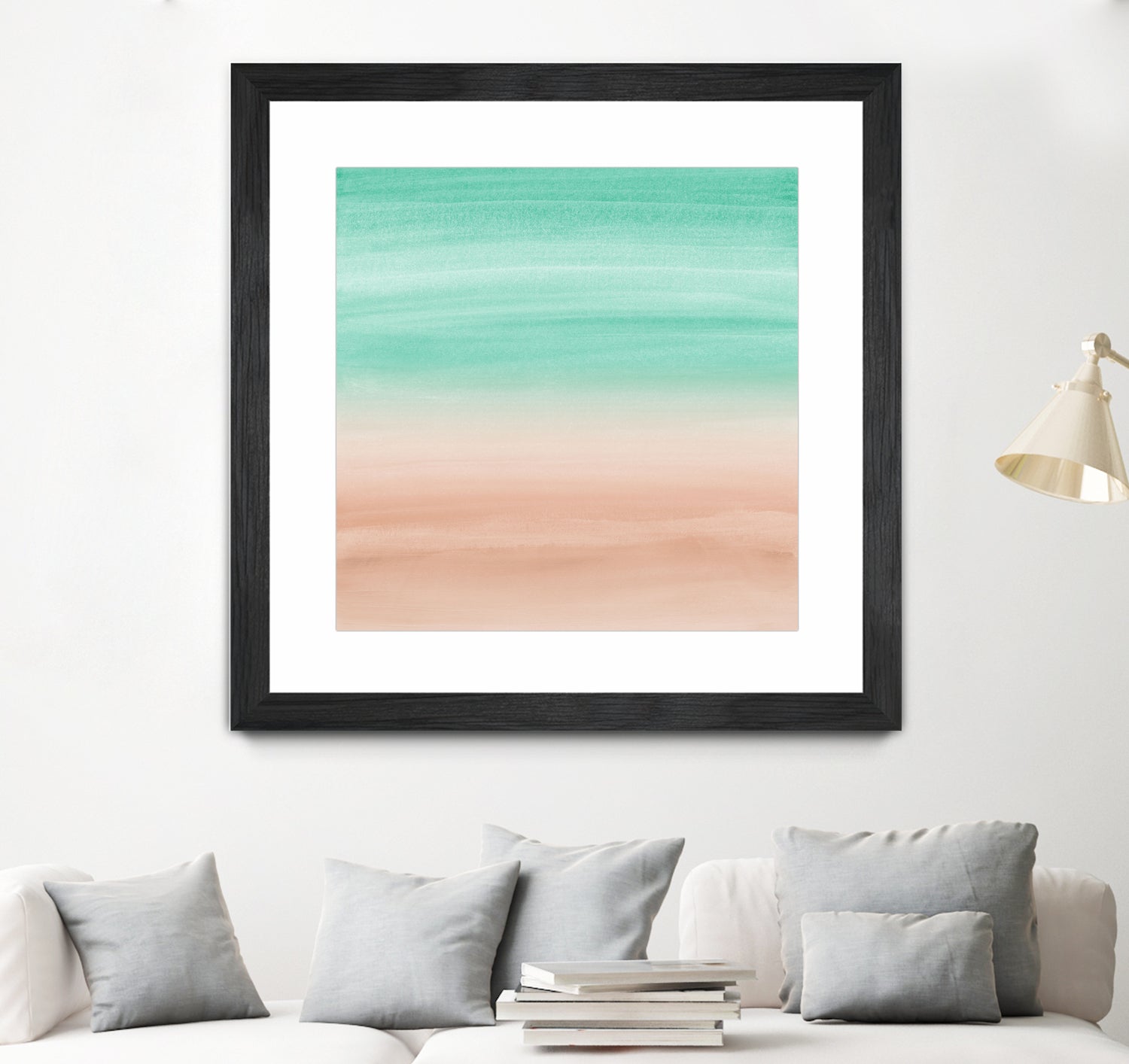 Touching Soft Emerald Beige Watercolor Abstract #1 #painting by Anita & Bella Jantz on GIANT ART - green digital painting