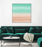 Touching Soft Emerald Beige Watercolor Abstract #1 #painting by Anita & Bella Jantz on GIANT ART - green digital painting