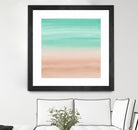 Touching Soft Emerald Beige Watercolor Abstract #1 #painting by Anita & Bella Jantz on GIANT ART - green digital painting