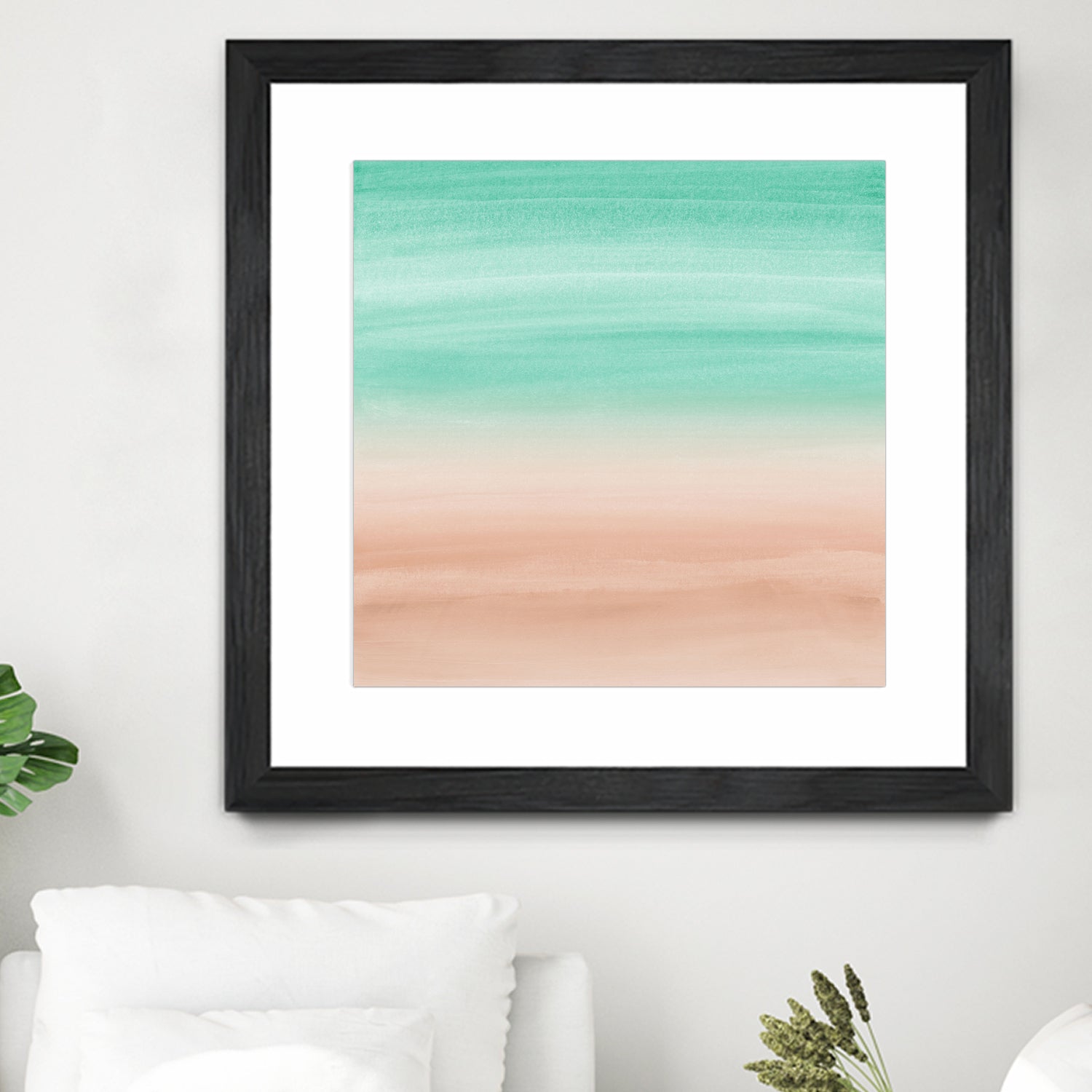 Touching Soft Emerald Beige Watercolor Abstract #1 #painting by Anita & Bella Jantz on GIANT ART - green digital painting