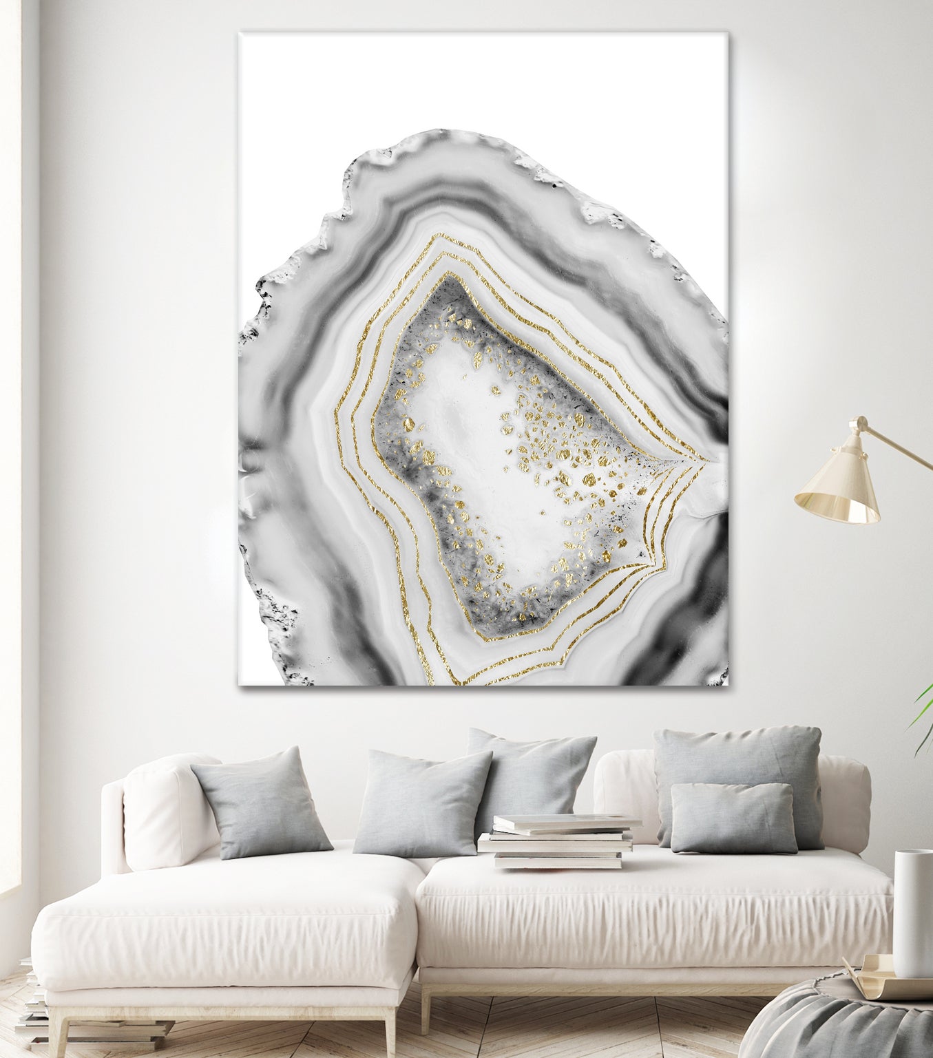 White Agate Gold Foil Glam #1 #gem #decor #art by Anita & Bella Jantz on GIANT ART - gray photo illustration