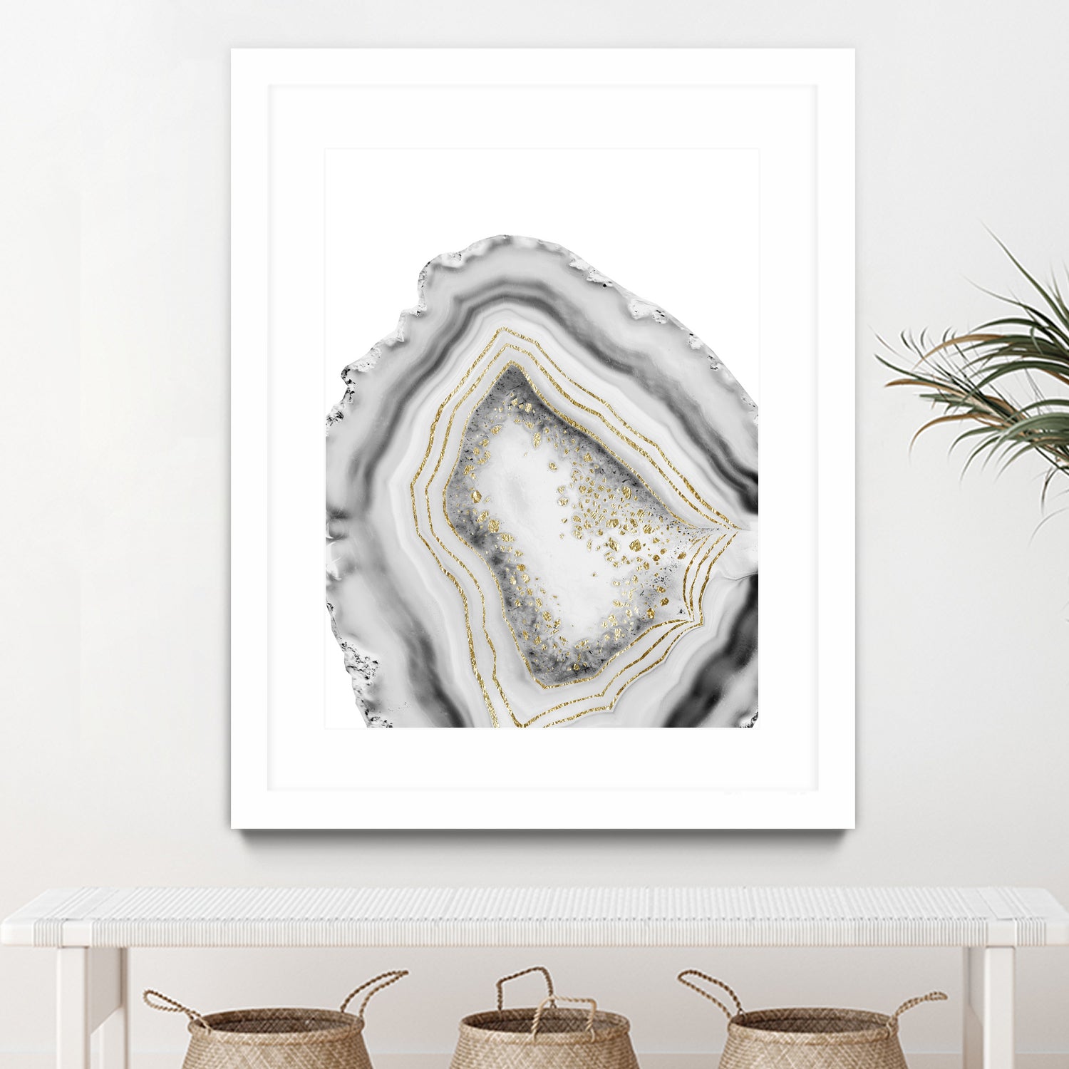 White Agate Gold Foil Glam #1 #gem #decor #art by Anita & Bella Jantz on GIANT ART - gray photo illustration