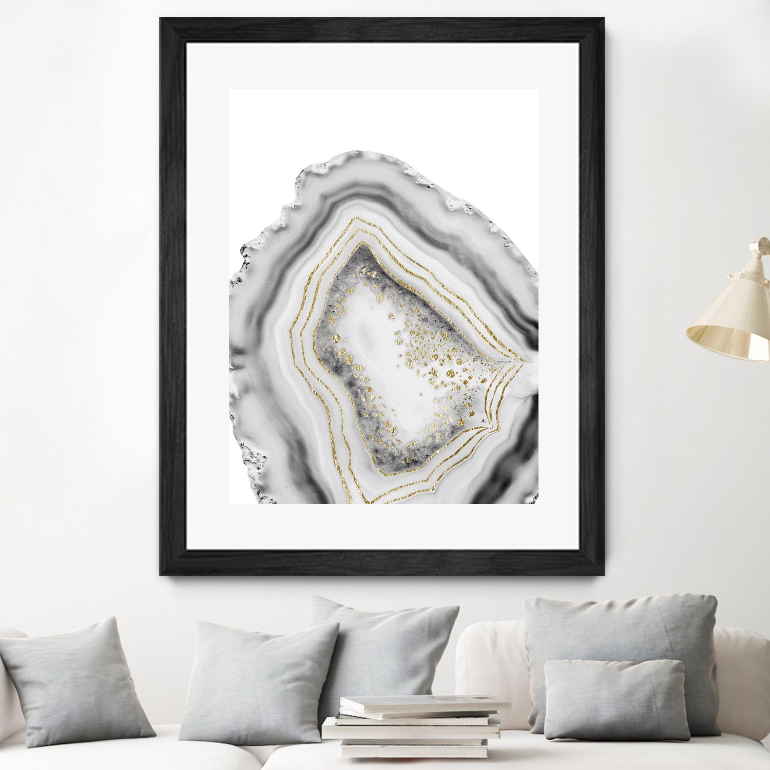 White Agate Gold Foil Glam #1 #gem #decor #art by Anita & Bella Jantz on GIANT ART - gray photo illustration