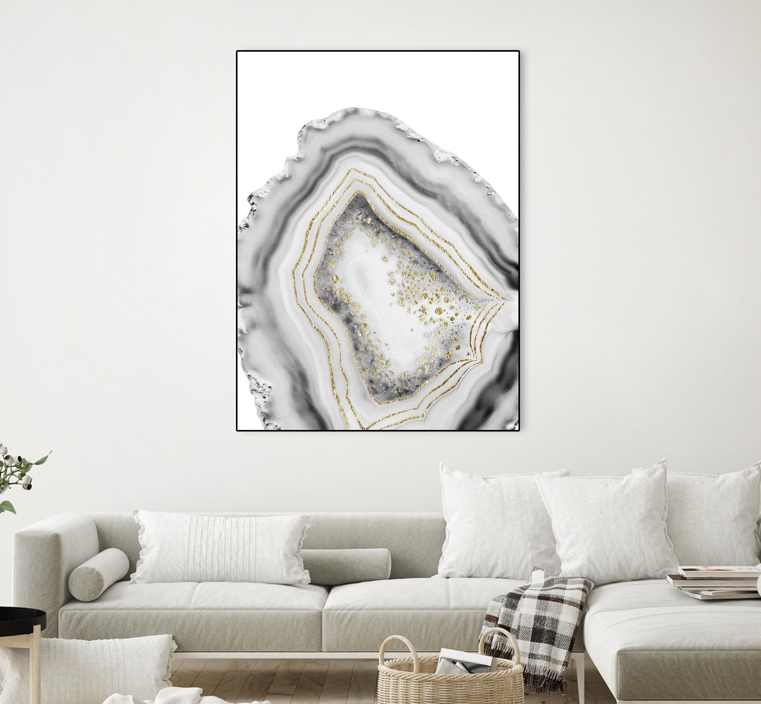 White Agate Gold Foil Glam #1 #gem #decor #art by Anita & Bella Jantz on GIANT ART - gray photo illustration