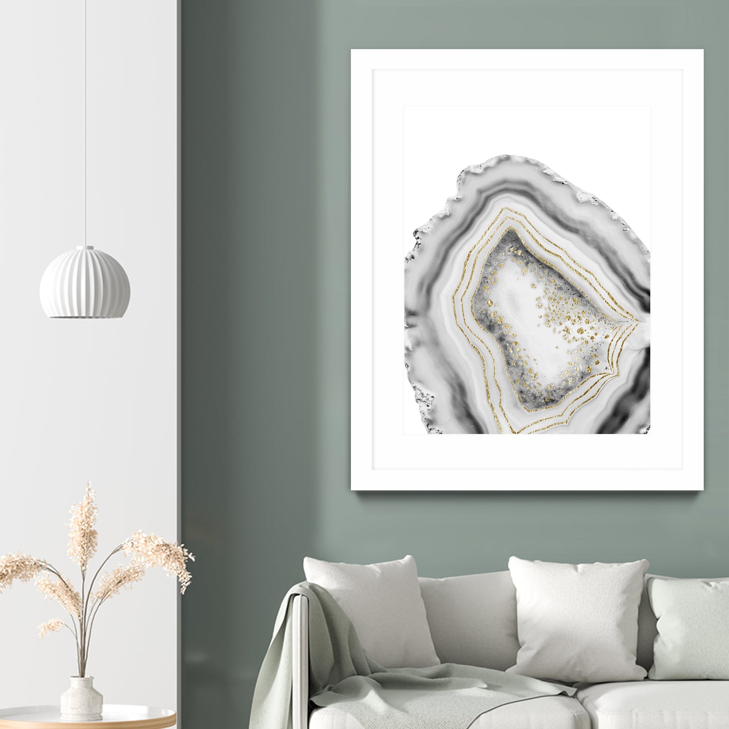 White Agate Gold Foil Glam #1 #gem #decor #art by Anita & Bella Jantz on GIANT ART - gray photo illustration