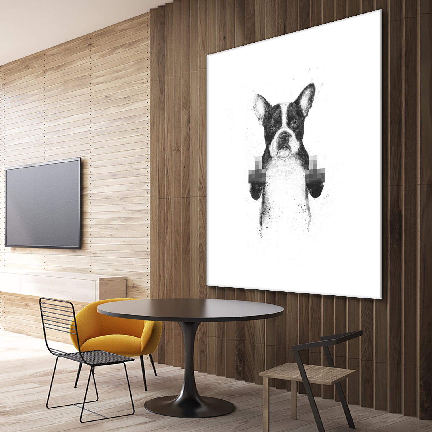 Censored dog by Solti Balázs on GIANT ART - white digital drawing