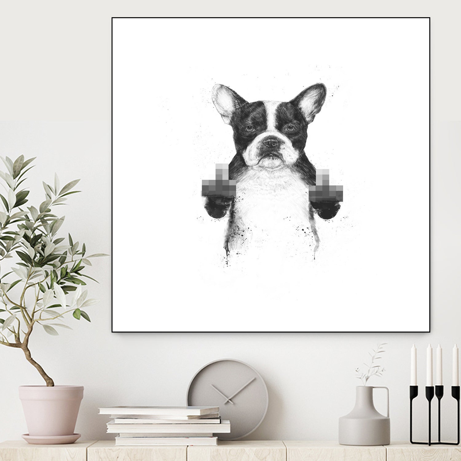 Censored dog by Solti Balázs on GIANT ART - white digital drawing