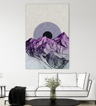 Surreal sunrise behind purple mountains by Menelaos Trompoukis on GIANT ART - fuchsia digital painting