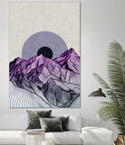 Surreal sunrise behind purple mountains by Menelaos Trompoukis on GIANT ART - fuchsia digital painting