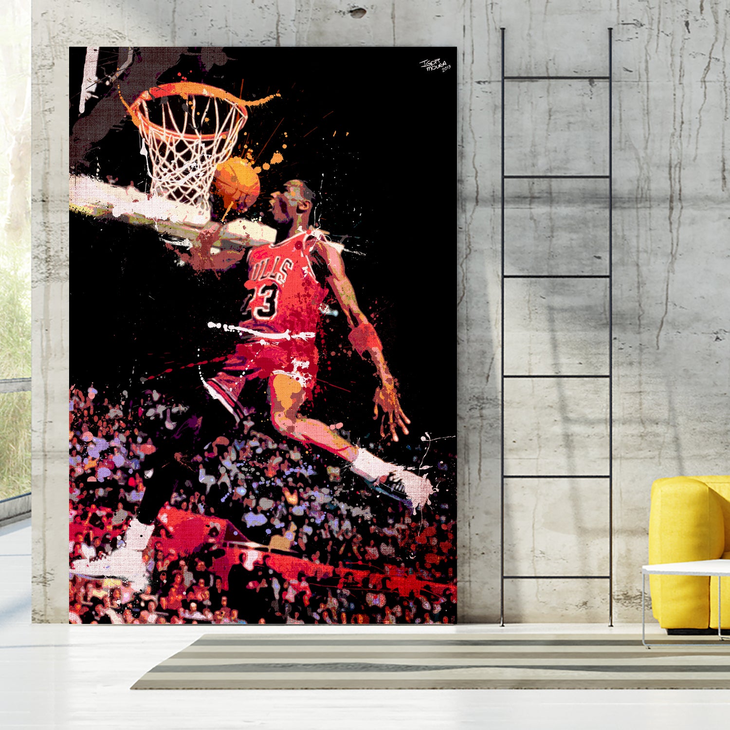 Michael Jordan by Igor Moura on GIANT ART - red digital painting