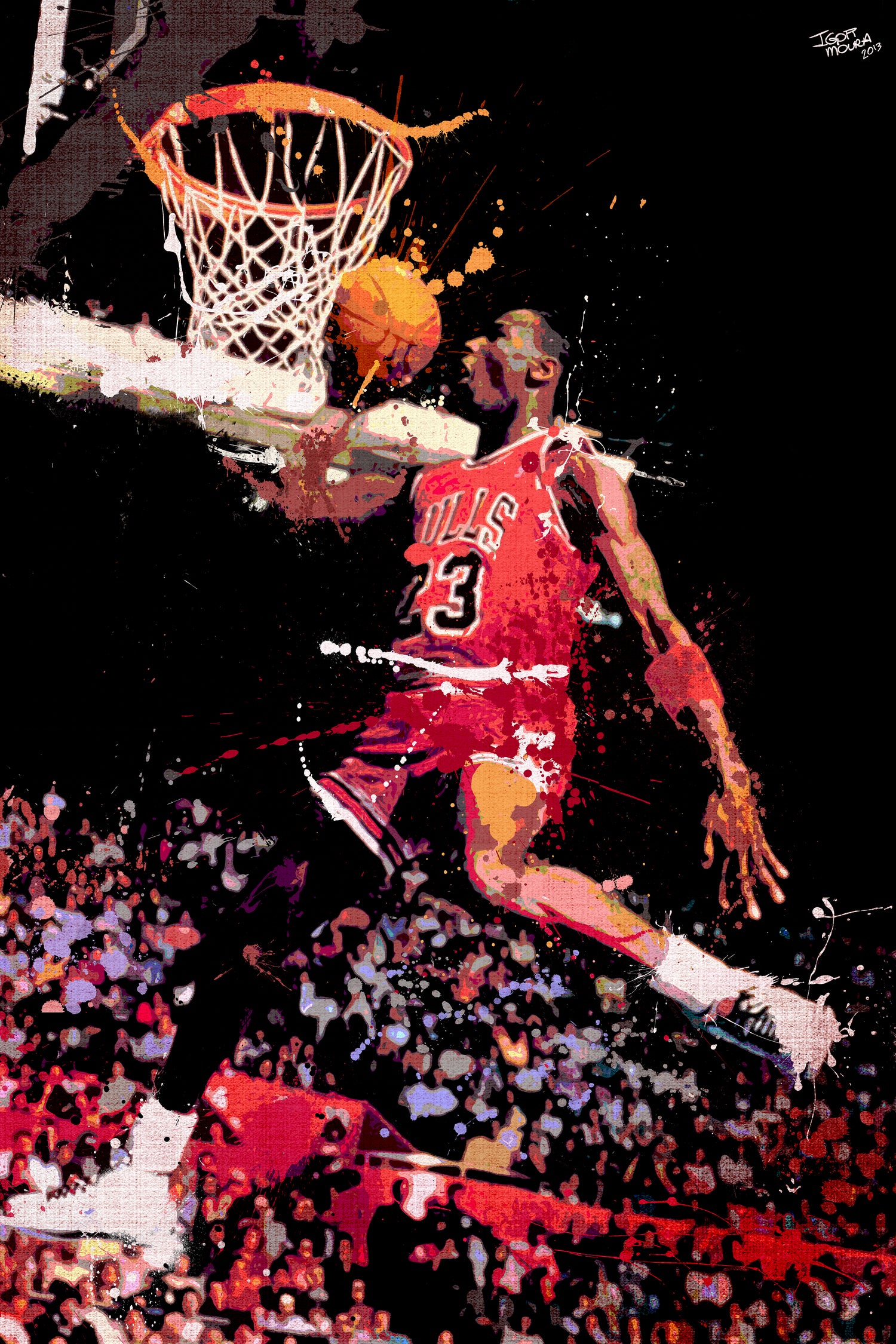 Michael Jordan by Igor Moura on GIANT ART - red digital painting