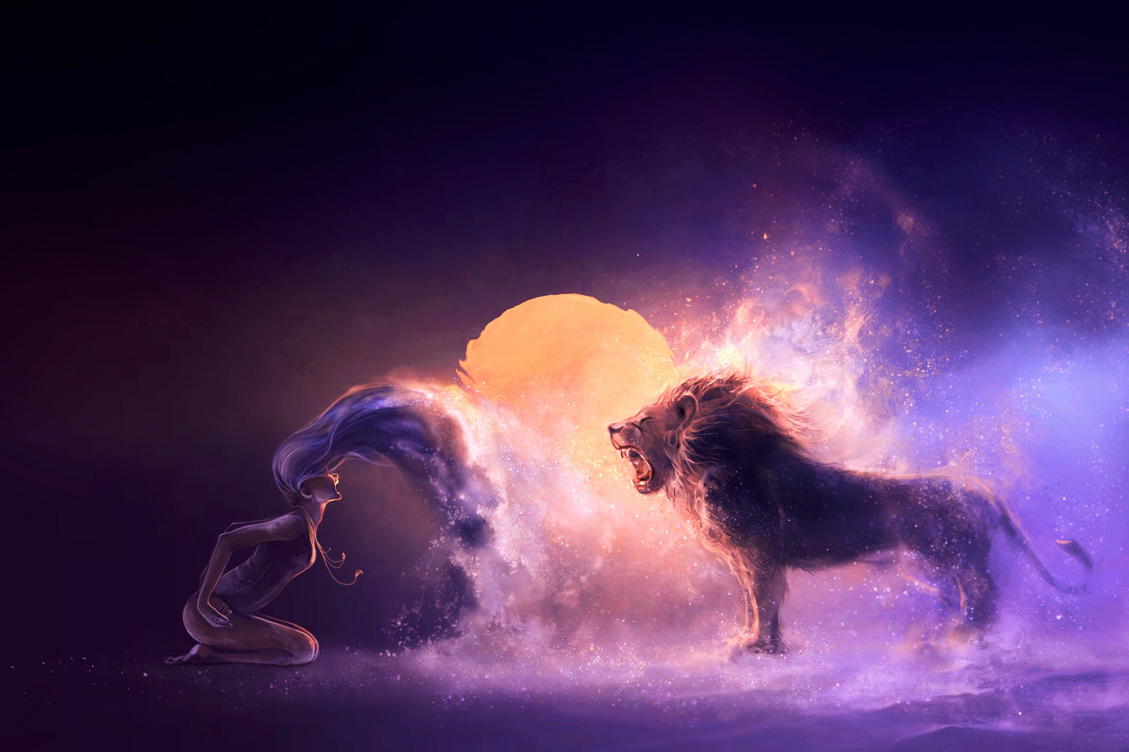 LEO-from-the-Dancing-Zodiac by Cyril Rolando on GIANT ART - fuchsia digital painting