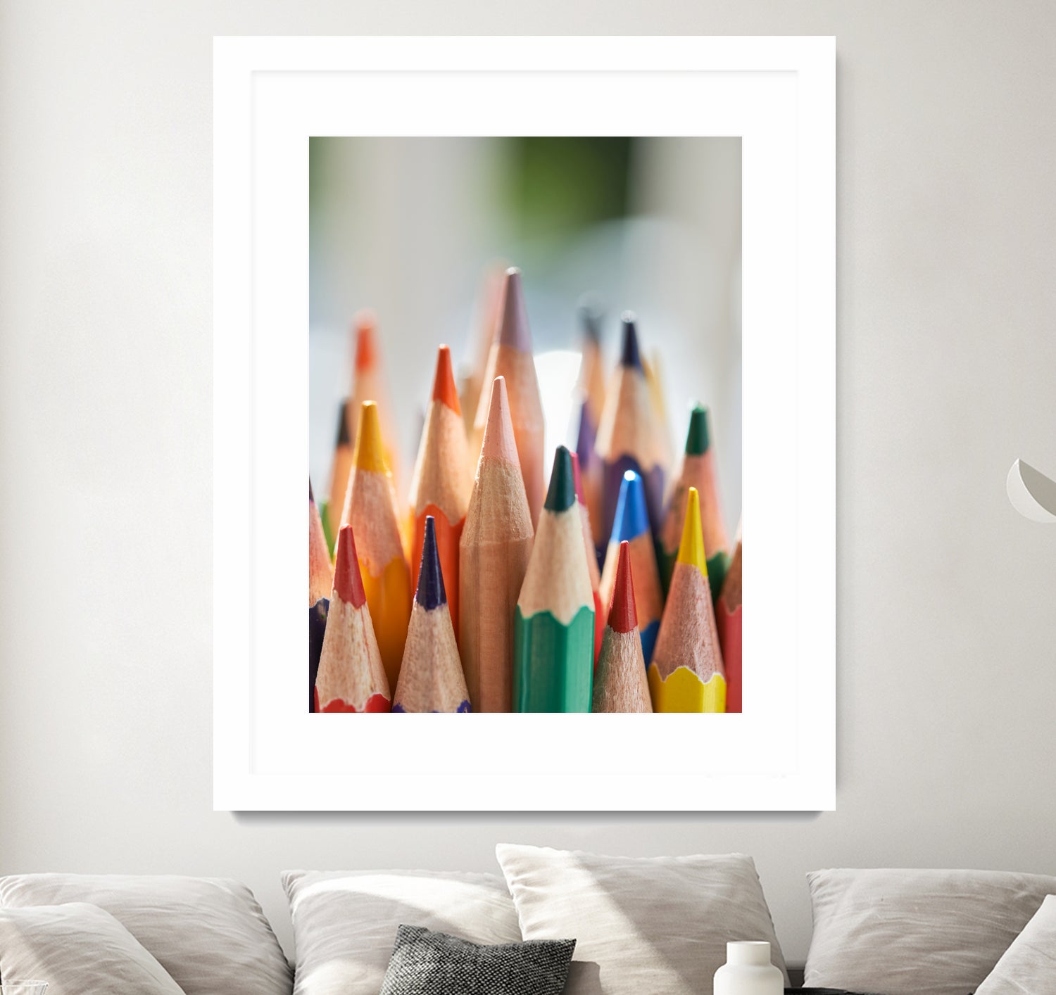 Close-up view of bunch of the colored pencil by Studio OMG on GIANT ART - yellow photo illustration