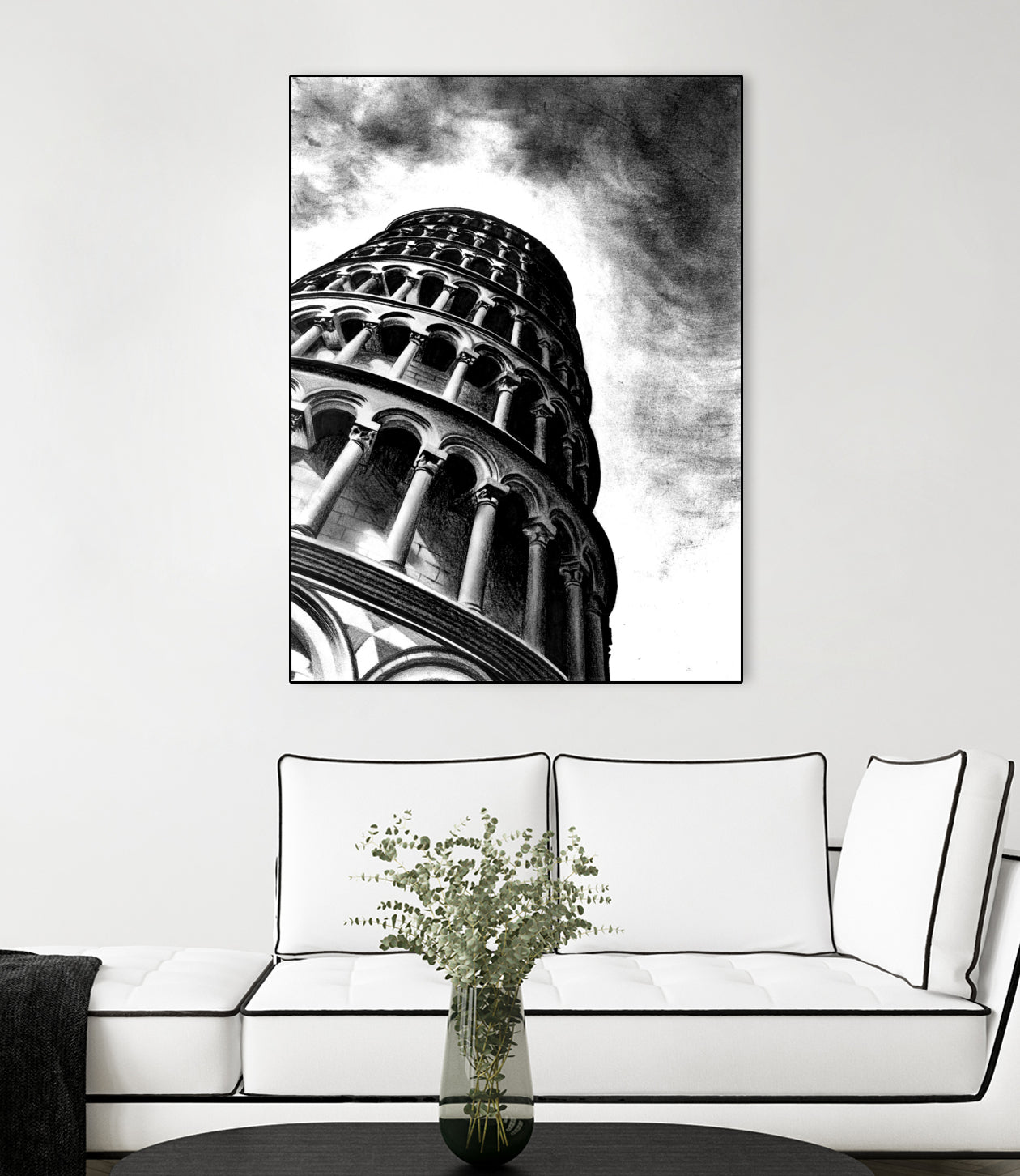 Tower of Pisa - Illustrated by Christine Mercer on GIANT ART - black digital painting