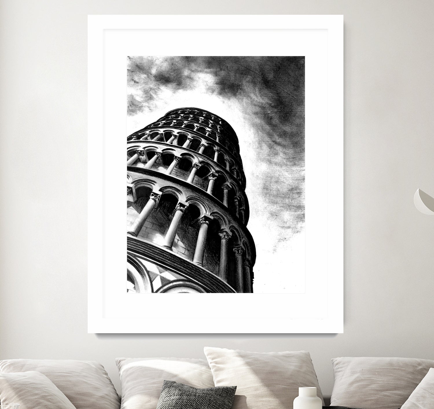 Tower of Pisa - Illustrated by Christine Mercer on GIANT ART - black digital painting