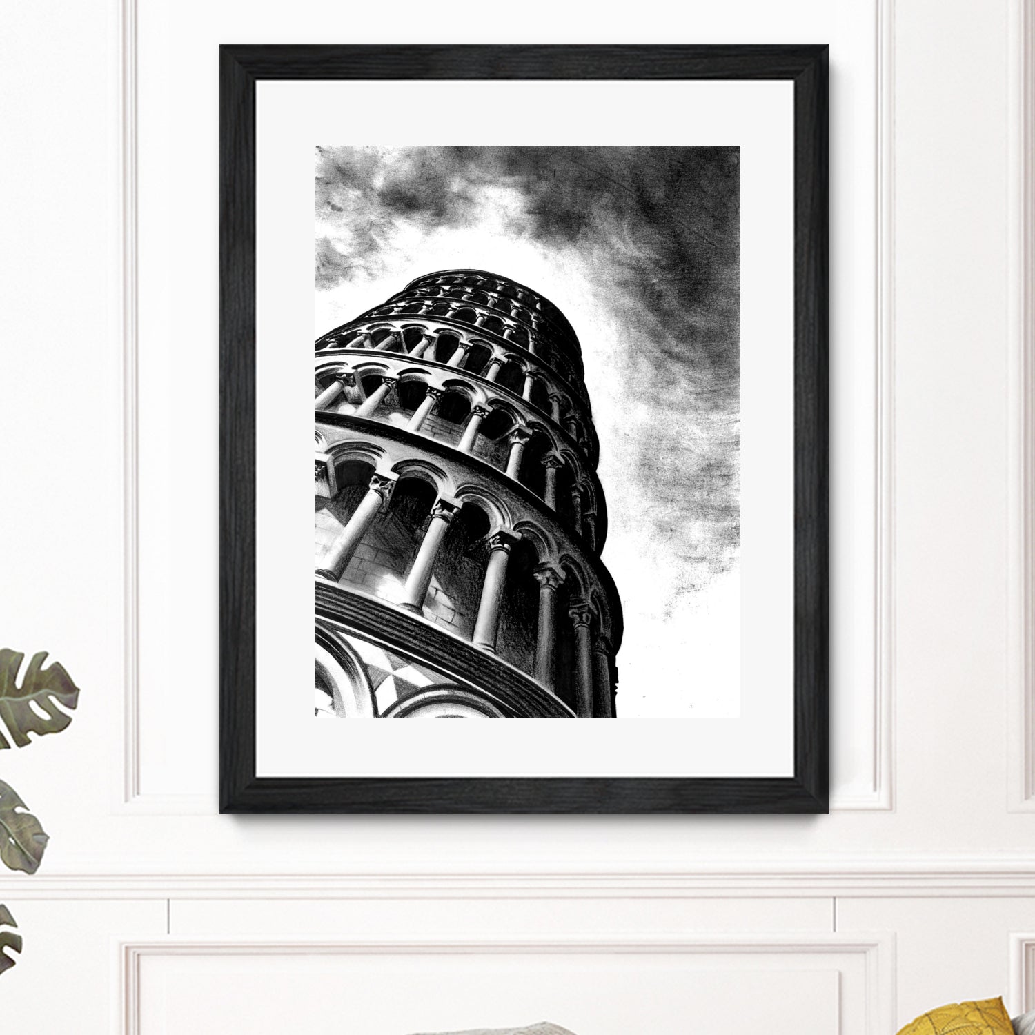 Tower of Pisa - Illustrated by Christine Mercer on GIANT ART - black digital painting