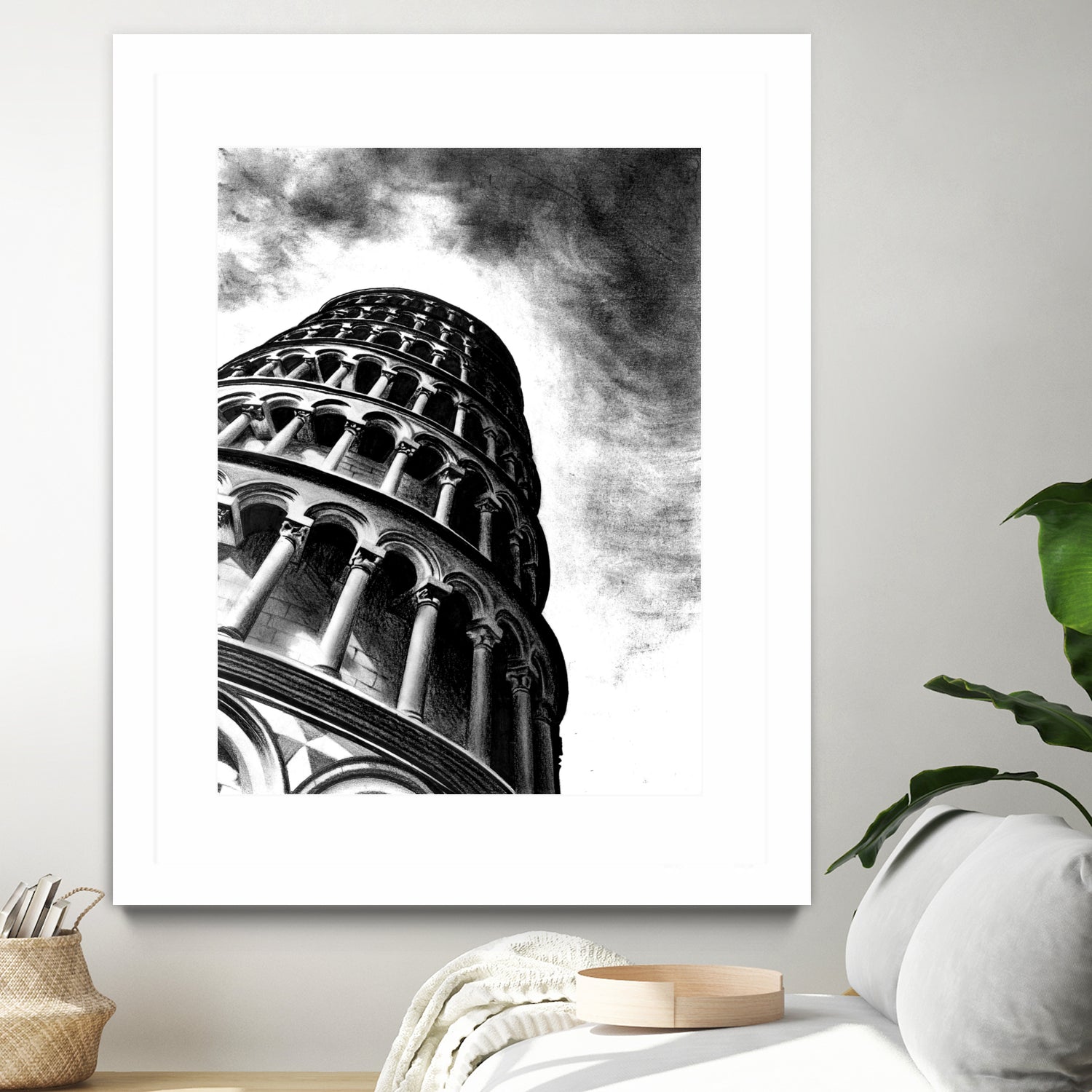 Tower of Pisa - Illustrated by Christine Mercer on GIANT ART - black digital painting